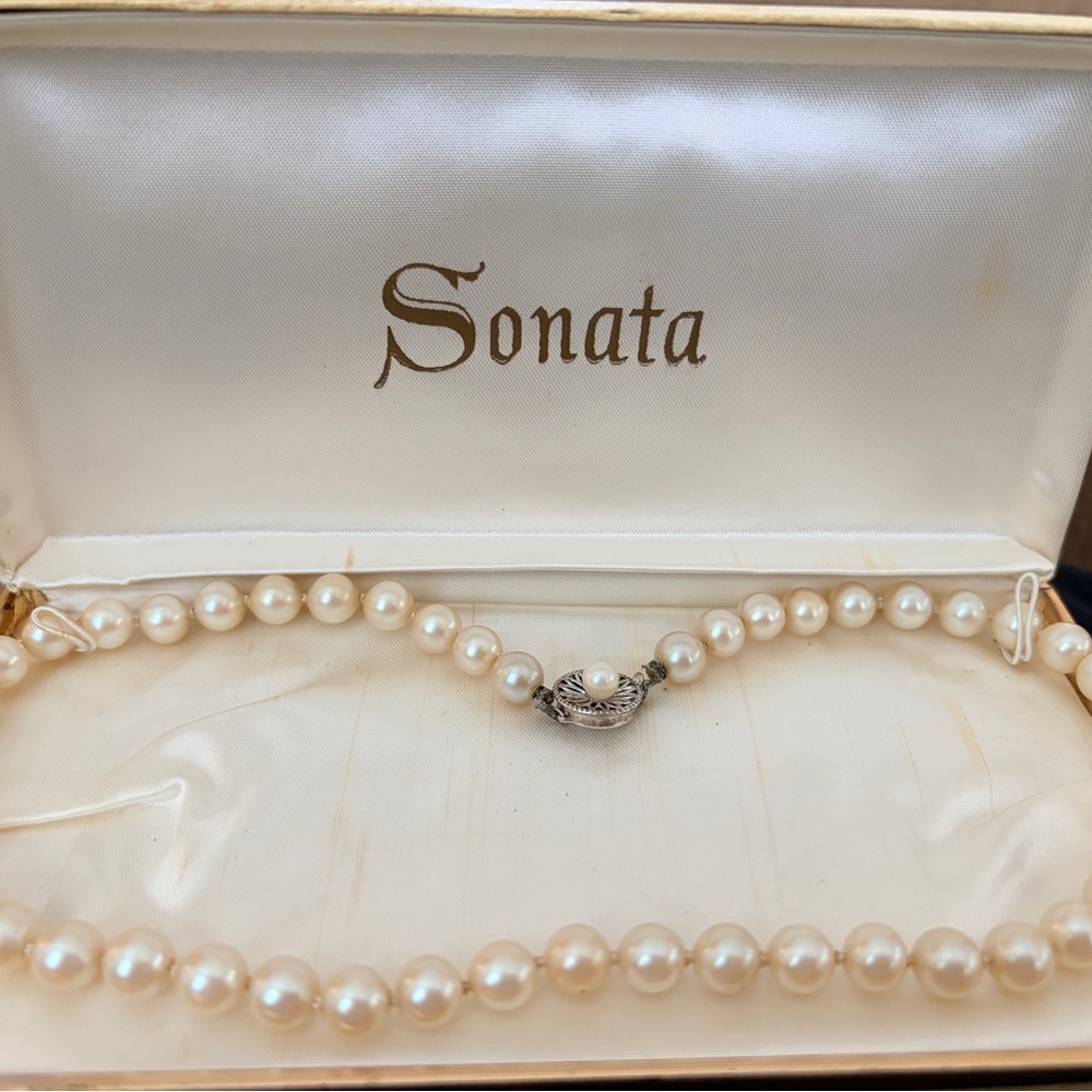 Sonata Vintage Pearl Necklace with Sterling Silver Clasp